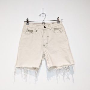 Thrills Thelma Off-White Frayed Trucker Shorts (Duplicate Listing)